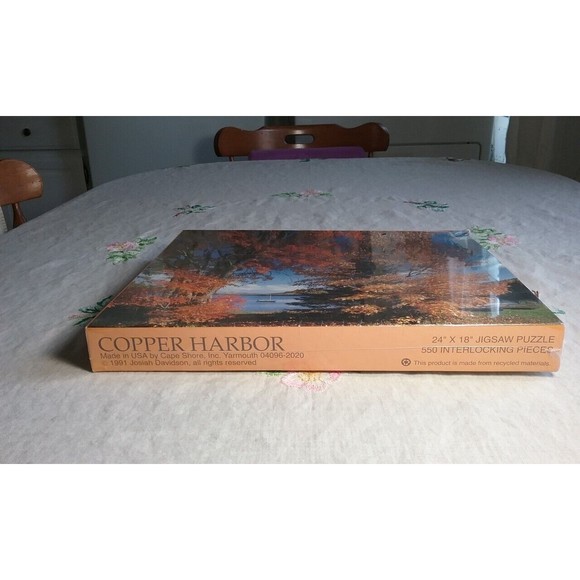 VTG 1991 COPPER HARBOR 550 Pc Jigsaw Puzzle Josiah Davidson New Sealed USA - Picture 3 of 10